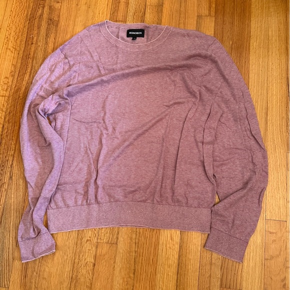 Bonobos Sweater Mens XL Pink Cotton/Viscose   Crewneck Soft Striped Casual(A1 - Picture 12 of 15